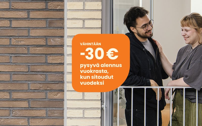Edullisempi vuokra, kun sitoudut vuodeksi.